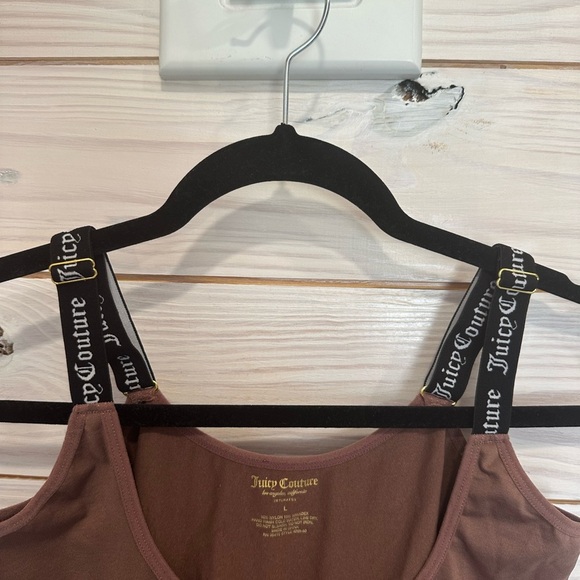 Juicy Couture Fitted Brown Ribbed Tank Top - Picture 4 of 5
